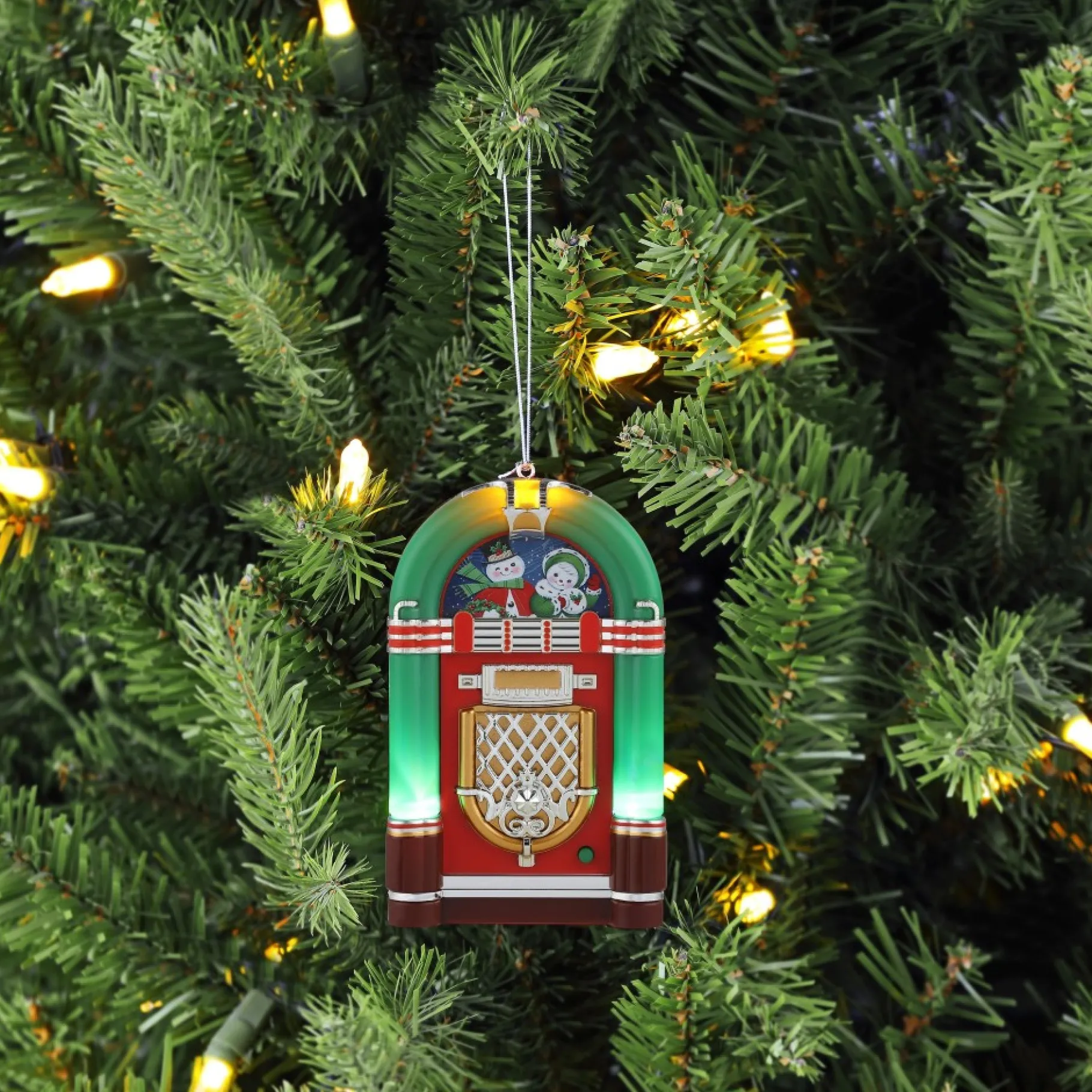 Clearance 4.9" Retro Jukebox Ornament - Green Musical Decor