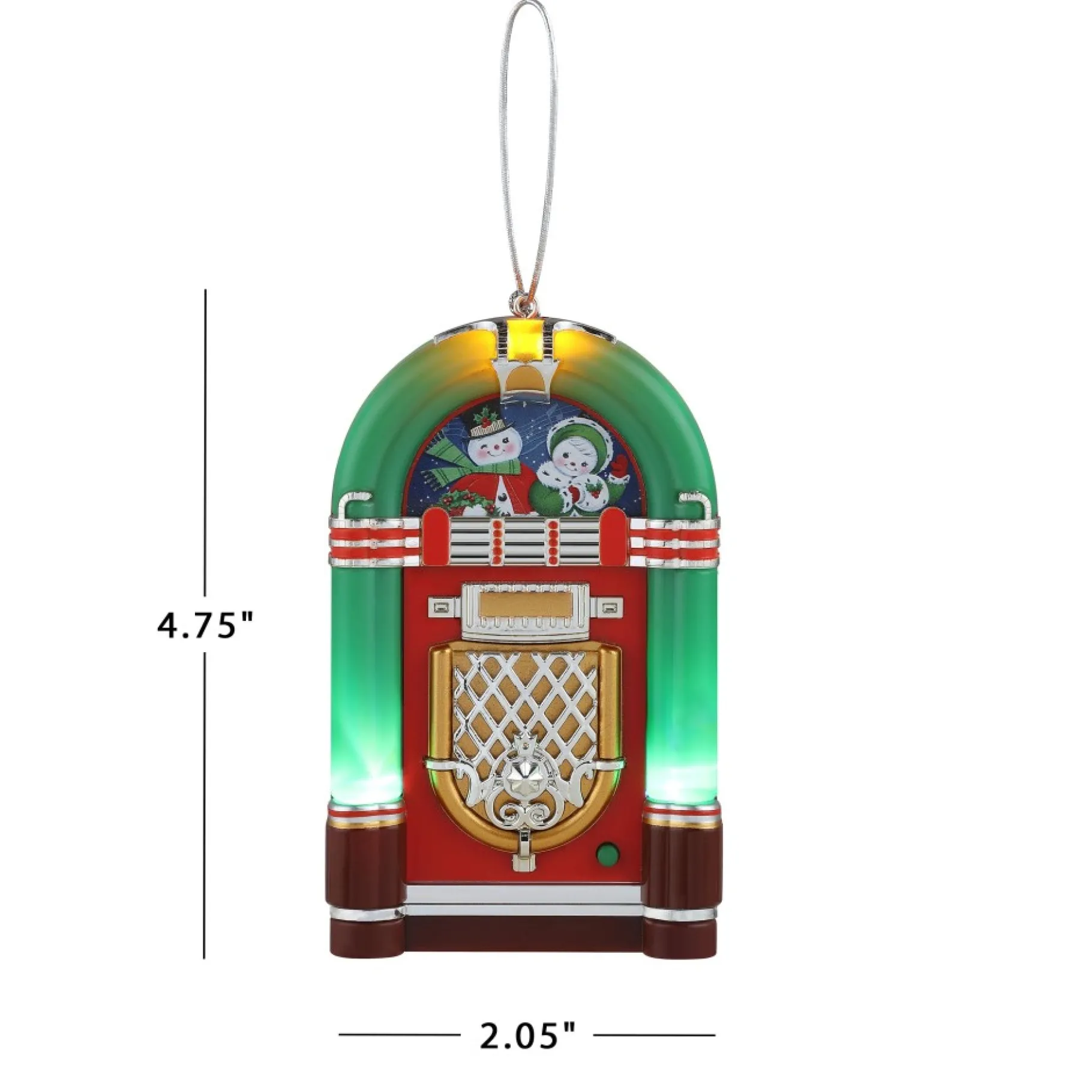 Clearance 4.9" Retro Jukebox Ornament - Green Musical Decor