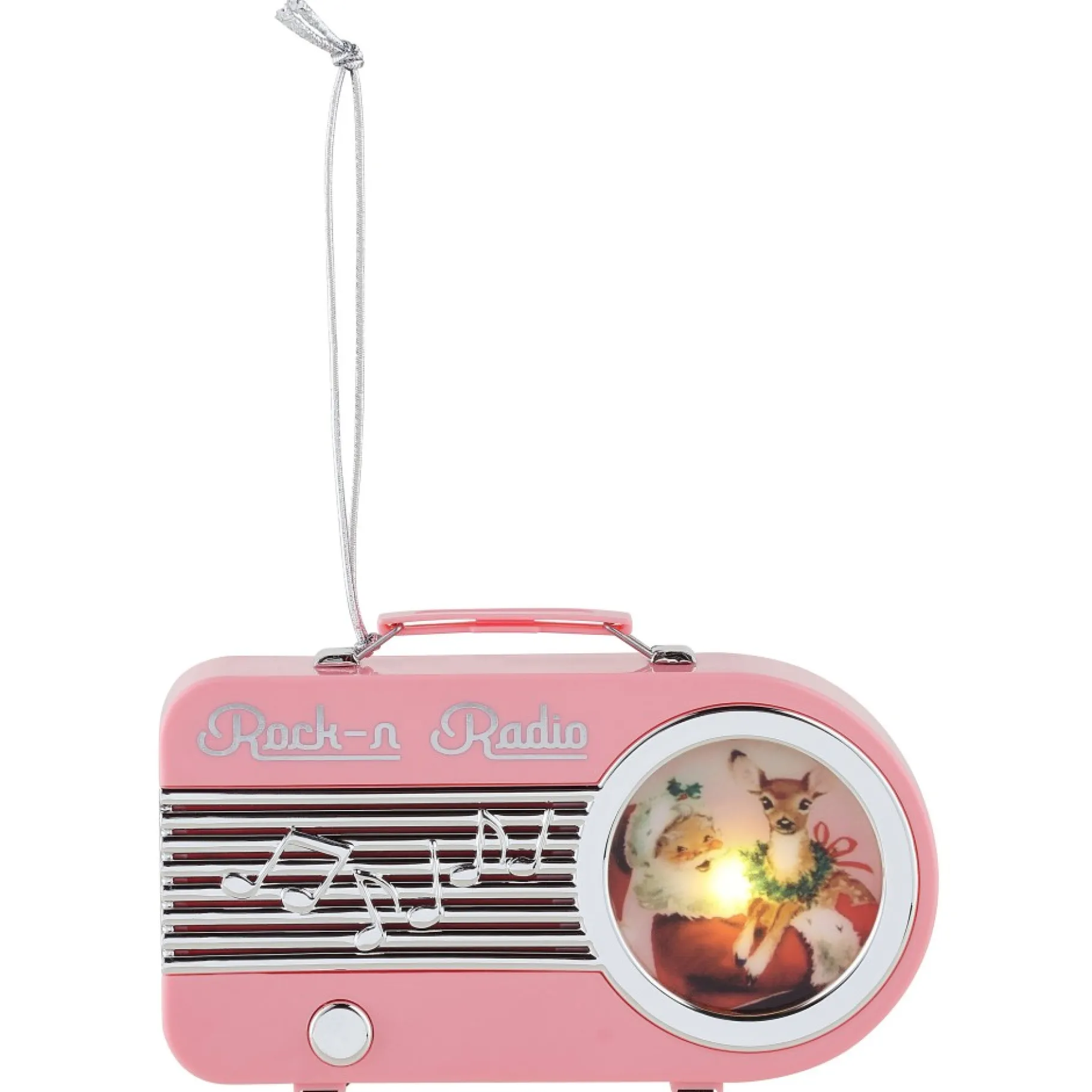 Sale 4.75" Retro Radio Ornament - Pink Musical Decor