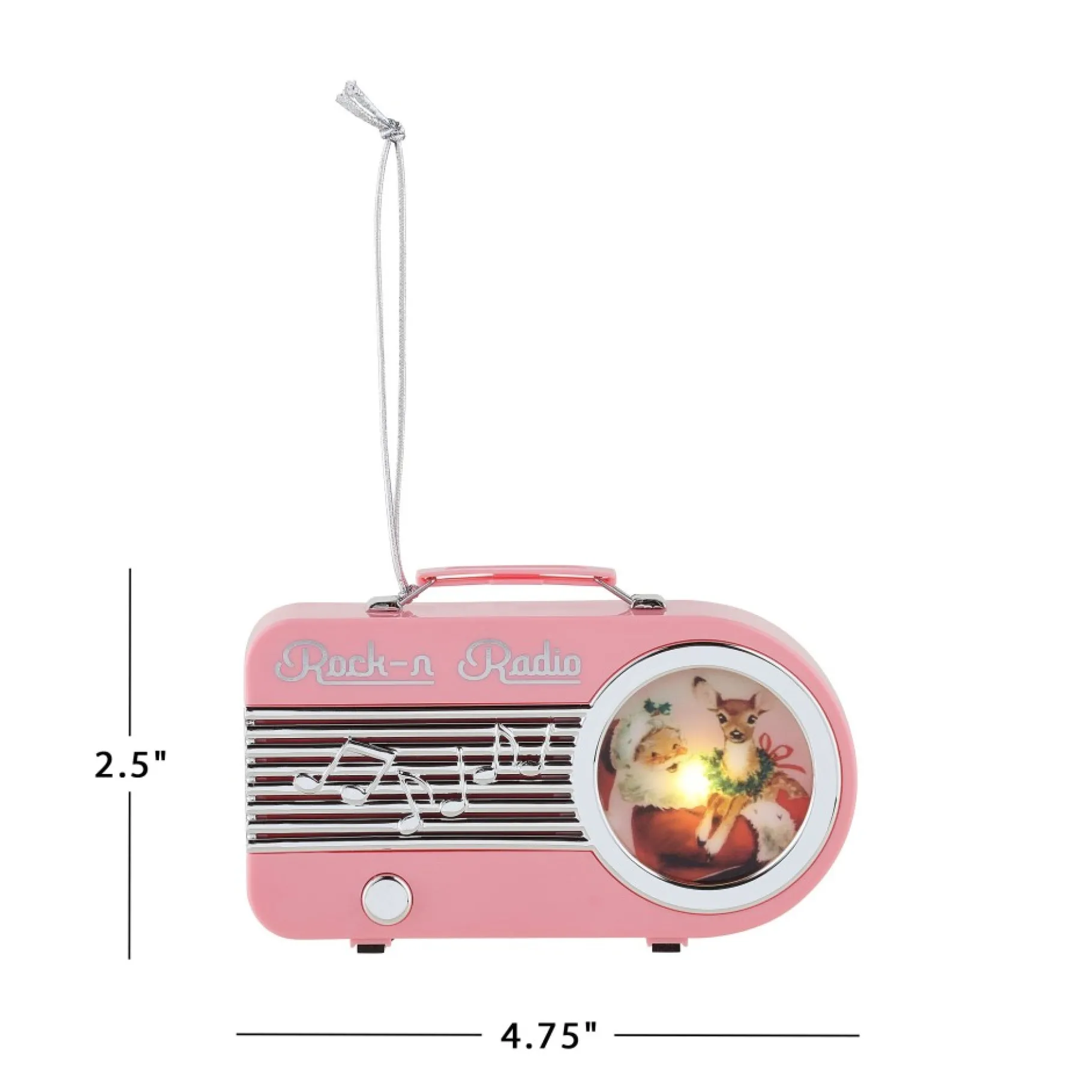 Sale 4.75" Retro Radio Ornament - Pink Musical Decor