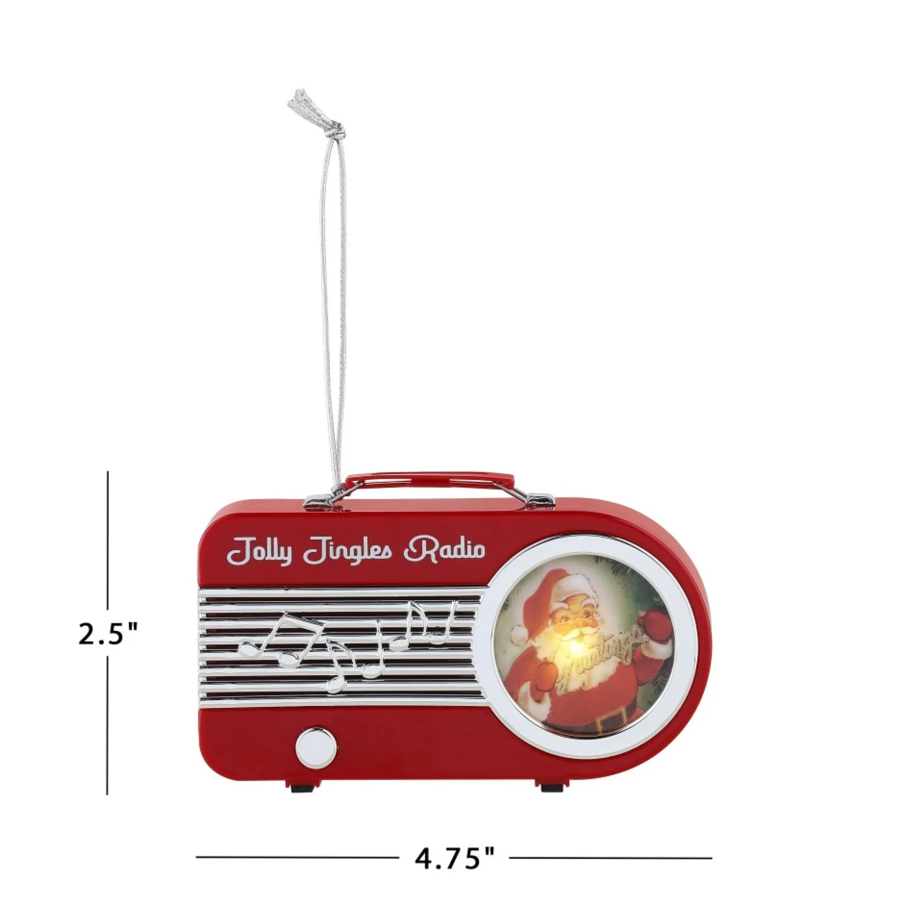 Fashion 4.75" Retro Radio Ornament - Red Musical Decor