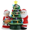 Discount 9.25" Santa & Mrs. Claus Nostalgic Ceramic Tree Green Ceramic Trees