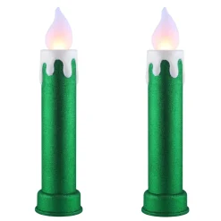 Best 24" Set Of 2 Blow Mold Candles - Green Blow Molds