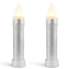 Fashion 24" Set Of 2 Blow Mold Candles - Silver Blow Molds
