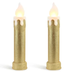 Best Sale 24" Set Of 2 Blow Mold Candles - Gold Blow Molds