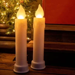 Best Sale 24" Set Of 2 Blow Mold Candles - Ivory Blow Molds