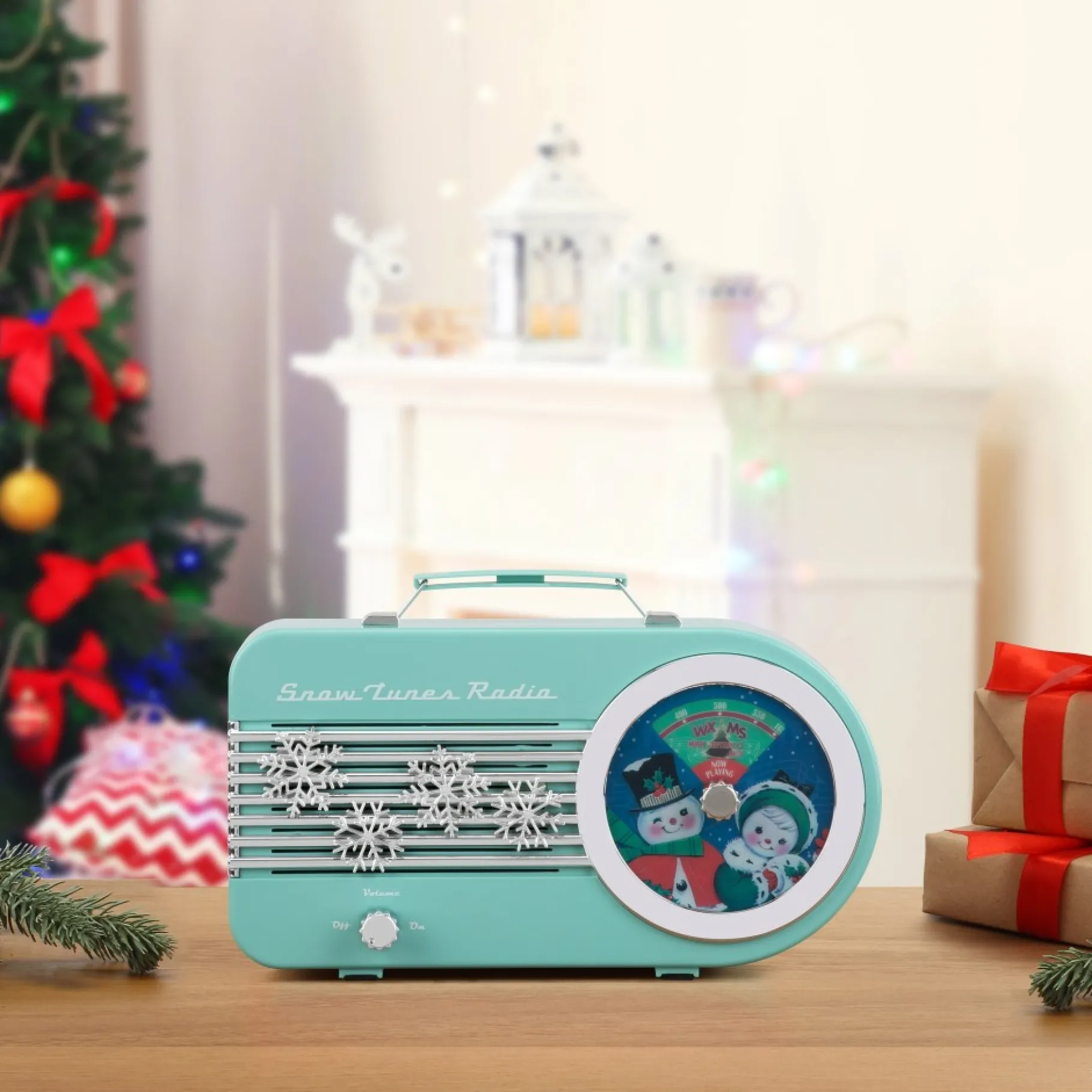 Fashion 10.5" Snow Tunes Radio Musical Decor
