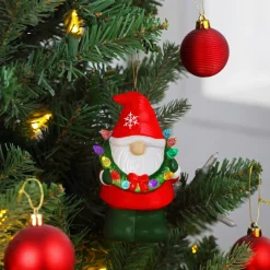 Best Mini Nostalgic Ceramic Figure - Gnome With Wreath Ornaments