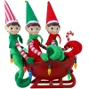Hot Musical Tabletop Elves In Sleigh Musical Decor