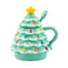 Shop Nostalgic Ceramic Tree Lidded Mug With Spoon - Seafoam Mugs