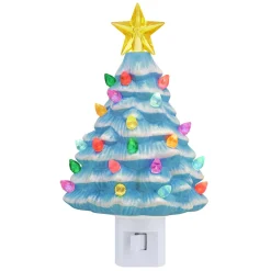 Discount Nostalgic Ceramic Tree Nightlight - Blue Night Lights