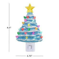 Discount Nostalgic Ceramic Tree Nightlight - Blue Night Lights