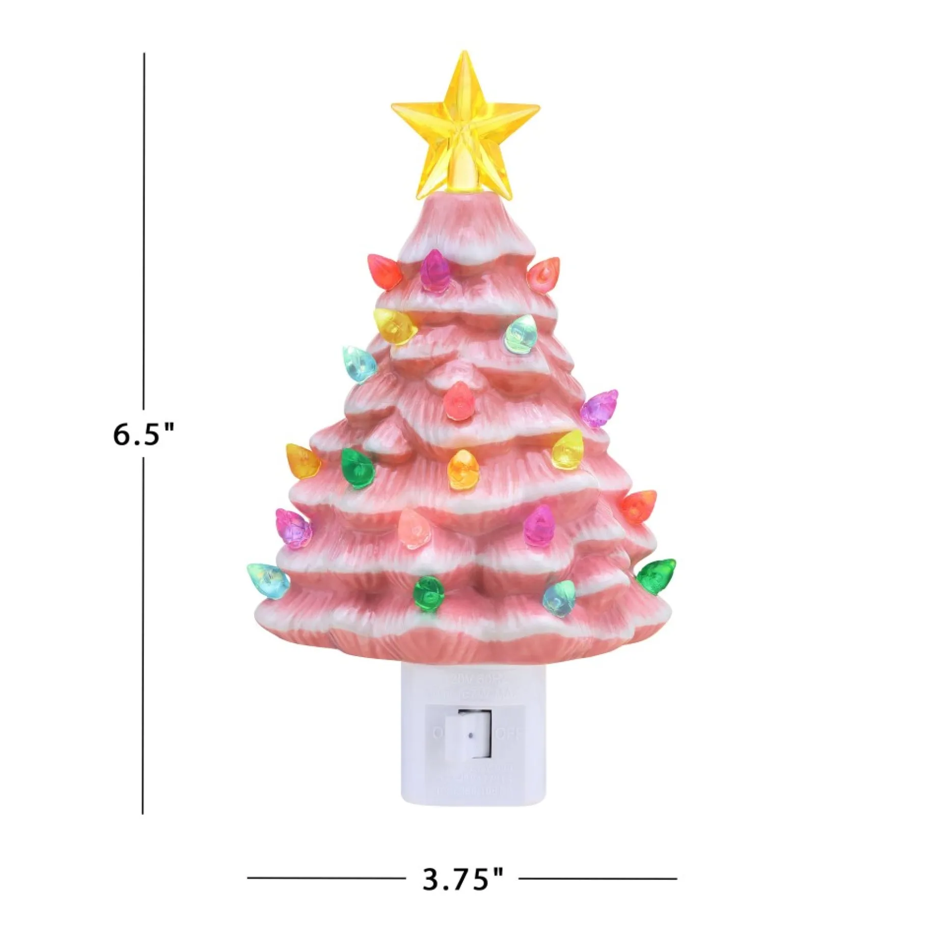 Discount Nostalgic Ceramic Tree Nightlight - Pink Night Lights