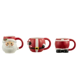 Online 12Oz Set Of 3 Ceramic Stacking Mugs - Santa Mugs