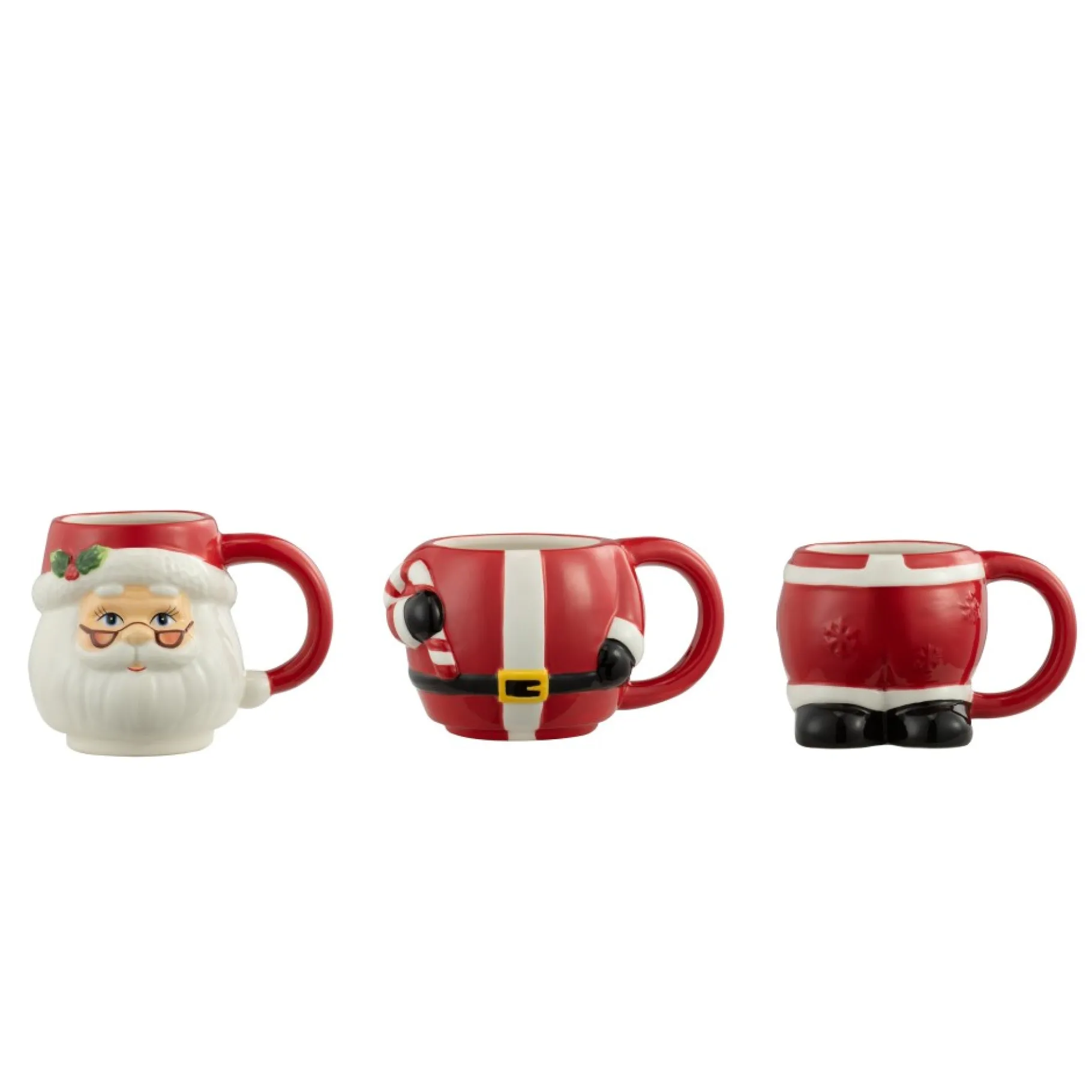 Online 12Oz Set Of 3 Ceramic Stacking Mugs - Santa Mugs
