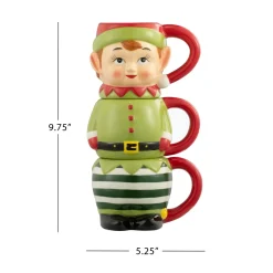 Store 12Oz Set Of 3 Ceramic Stacking Mugs - Elf Mugs