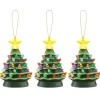 Best Set Of 3 Nostalgic Ceramic Tree Ornaments - Green Green Ceramic Trees
